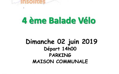 4ème Balade vélo à la découverte de Walhain – 2 juin 14h00