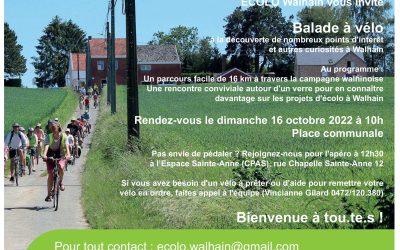 Balade vélo – Le 16 octobre 10 h