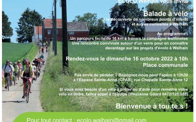 Balade vélo – Le 16 octobre 10 h